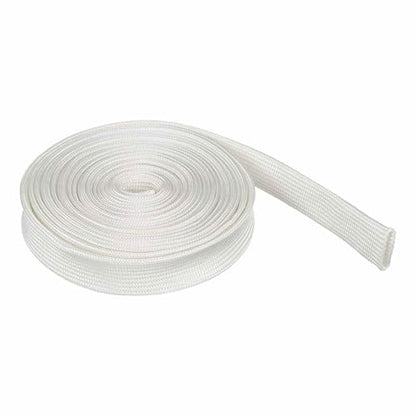 HARFINGTON Braided Sleeving 6.6ft x 1/2" High Temp Fiberglass Braid Cable Sleeve for Automotive Home Office Cables Video Cord Management Cable Protection - size: 6.6ft x 1/2"
