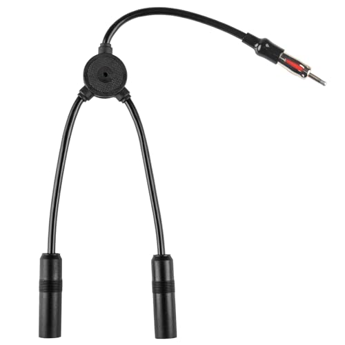 Anina Car Radio Antenna Splitter Cable 2 in 1 Out, Universal Car Stereo Car Radio Antenna Adapter Female to Female Universal Aerial Connector Radio Antenna Extension Cable