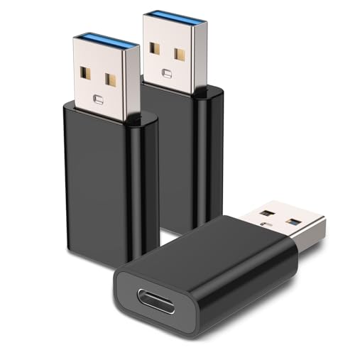 MOSWAG USB-C to USB Adapter, 5Gbps 3A, MagSafe, Phone, 3 Pack Black - color: Black, size: 3 pack