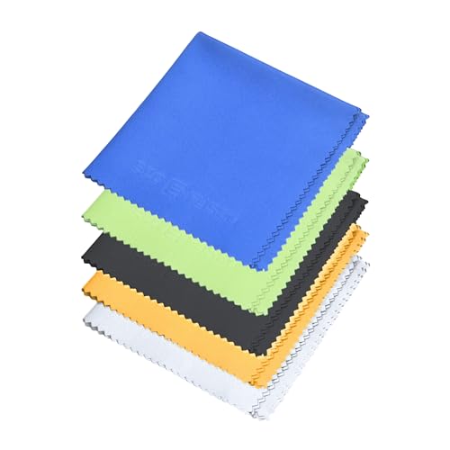 Eco-Fused 극세사 클리닝 천 - 20.3 x 20.3cm(8 x 8인치) 극세사 천 - 렌즈 클리닝 물티슈 5개 팩 - 안경, 안경, 카메라 렌즈 및 휴대폰용 클리닝 천 - color: 5팩 - 20.3 x 20.3cm(8