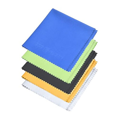 Eco-Fused 극세사 클리닝 천 - 20.3 x 20.3cm(8 x 8인치) 극세사 천 - 렌즈 클리닝 물티슈 5개 팩 - 안경, 안경, 카메라 렌즈 및 휴대폰용 클리닝 천 - color: 5팩 - 20.3 x 20.3cm(8