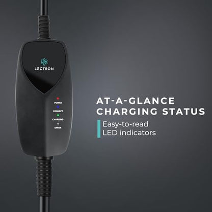 Lectron EV Charger, 16 ft Extension Cord & J1772 Cable - Portable Electric Car Charger for J1772 EVs and Plug-in Hybrid Vehicles (12A NEMA 5-15 with APP) - size: 12A NEMA 5-15 with APP