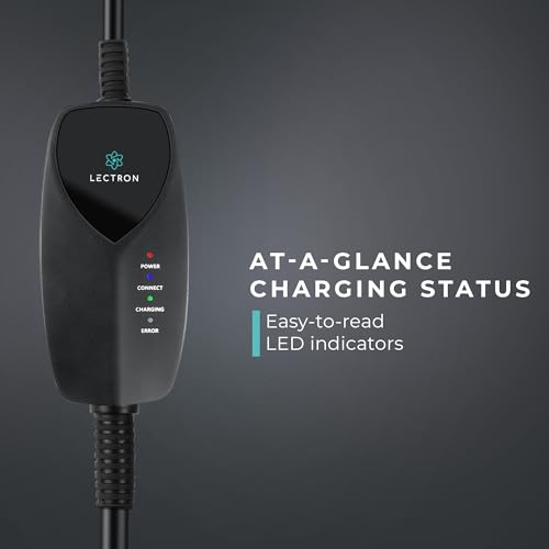 Lectron EV Charger, 16 ft Extension Cord & J1772 Cable - Portable Electric Car Charger for J1772 EVs and Plug-in Hybrid Vehicles (12A NEMA 5-15 with APP) - size: 12A NEMA 5-15 with APP