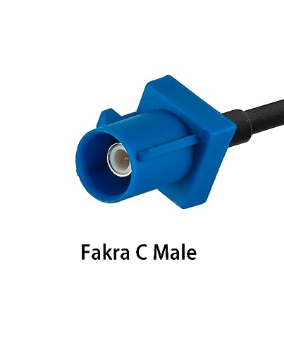 Fakra C GPS Antenna Extension Coaxial Cable Fakra C Male to SMA Male and Fakra C Female Y Type Pigtail Cable RG174 12in/30cm for Car Radio