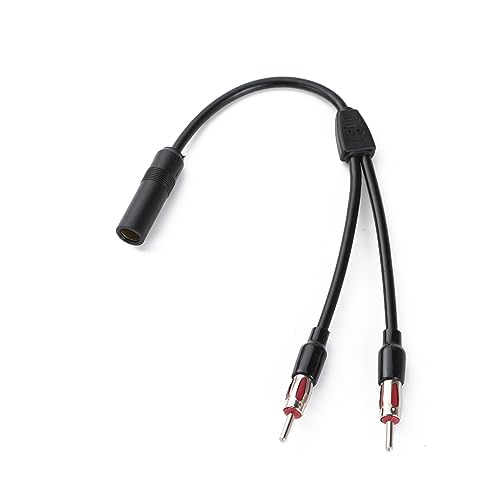 Universal car Antenna 1 Female to 2 Male Splitter Y-Shaped Radio Antenna Adapter Connector Cable FM AM Stereo Audio（12 inch） - color: FM DIN 1 Female to 2 Male