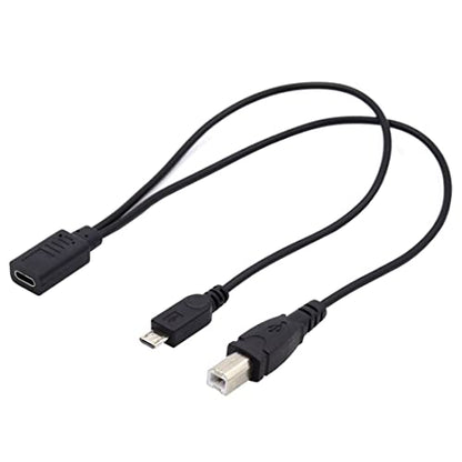 chenyang USB C Splitter Multi Charging Cable,USB C 1 to 2 USB B/Micro USB Charge Extension Cable Supports Charging Two Devices at The Same Time 0.98FT/0.3M - style: USB C to USB B ＆ Micro USB