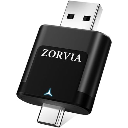 ZORVIA Wireless CarPlay Adapter for iPhone & Android Auto 2026 Upgraded - Convert Wired CarPlay to Wireless, Fast Auto Reconnect, Plug and Play, USB-C & USB-A (Black) - color: Black