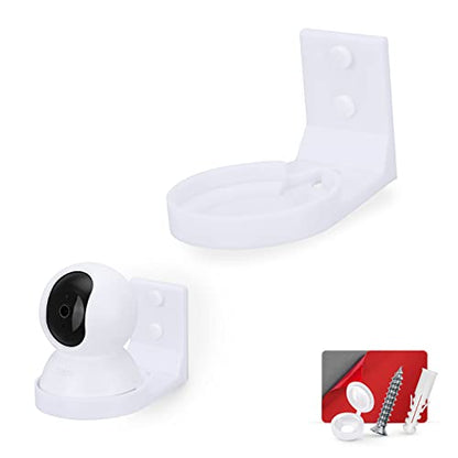 Wall Mount Holder for Tapo Pan/Tilt (C200 & C210) Smart Security Camera, Custom Designed Bracket, Reduce Blind Spots & Clutter, Easy to Install, Adhesive & Screw in (White) - color: White