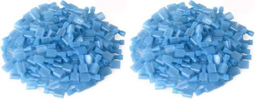 100 Pcs XHF Blue Nylon Male Spade Connectors 16-14 AWG Quick Disconnect Wire Terminals Insulated Wire Crimp Connectors (Pack of 2) - size: Male Blue 100PCS (Pack of 2)