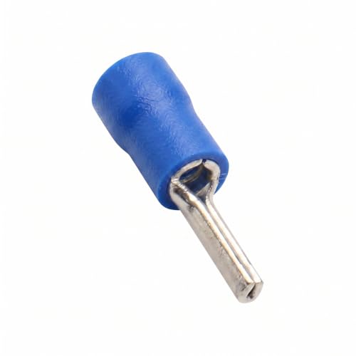 BAOMIAN 100-Pack 16-14 AWG Wire Pin Connectors, Blue Insulated Terminals - size: 16-14 AWG