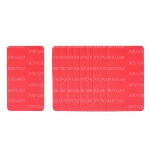 10 Pcs Double Sided Adhesive Pads, 3.31 x 2.09 Inch Dash Cam Sticky Pads Self-Adhesive Square Mounting Foam Tape Waterproof & Heat Resistant for Car Walls Picture Home Decor, Red - size: 3.31 x 2.09 Inch