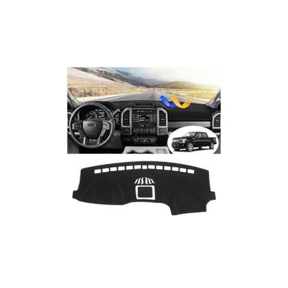 FIILINES Dash Cover for 2015-2020 Ford F-150 F150 Accessories, Dashboard Cover Sunshade Non-Slip Polyester Protector No Glare (Without HUD)(Not fits for 2018 F150 Dashboard without Center Bin Speaker) - size: For F150 2015-2020