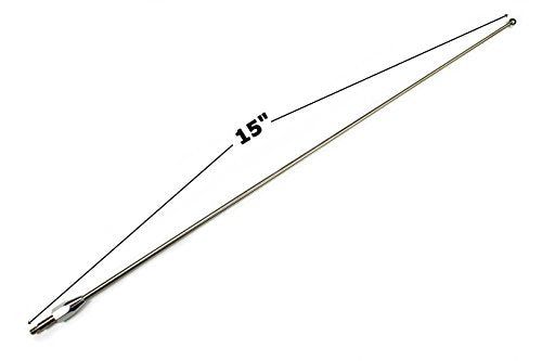 15 Inch Stainless Antenna for F-150, F-250, F-350, F-450, F-550, F-600, F-650, Raptor (1980-2026) - | Dodge Ram 1500, 2500, 3500 - color: STAINLESS