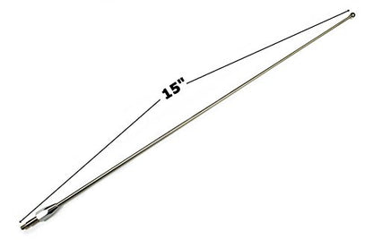 15 Inch Stainless Antenna for F-150, F-250, F-350, F-450, F-550, F-600, F-650, Raptor (1980-2026) - | Dodge Ram 1500, 2500, 3500 - color: STAINLESS