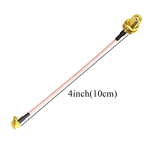 TUOLNK 2PCS SMA to MMCX Coax Cable, SMA Female to MMCX Male Right Angle 90 Degree Extension Coax Cable 4inch(10cm) Extender for Antenna, Radios - size: 4inch SMA Female