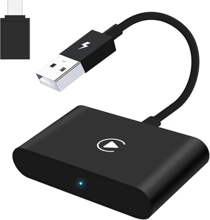 Wireless CarPlay Adapter 2025 Plug & Play Dongle, Upgrade for iPhone 6+ & Cars 2015+, Convert Wired Connection to Bluetooth Apple Interface - color: Black