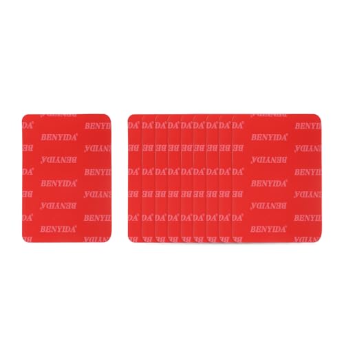 10 Pcs Double Sided Adhesive Pads, 2.4 x 3.07 Inch Dash Cam Sticky Pads Self-Adhesive Square Mounting Foam Tape Waterproof & Heat Resistant for Car Walls Picture Home Decor, Red - size: 2.4 x 3.07 Inch