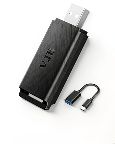 VJB Wireless CarPlay & Android Auto Adapter Dongle for iPhone & Android, Wired to Wireless Converter, Plug and Play USB Car Accessory, Fast Auto-Connect for 2016+ Vehicles (iOS 10+, Android 10+)