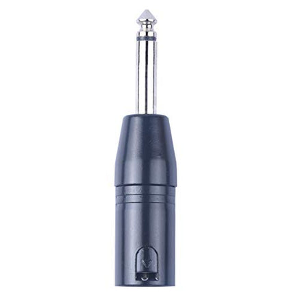 XLR Male to 1/4" Adapter Upgrade 6.35mm Mono to XLR Gender Changer, Quarter Inch TS to 3 PIN XLR Converter Audio Coupler Connector Metal Construction Mic Jack Plug (3 Pack)