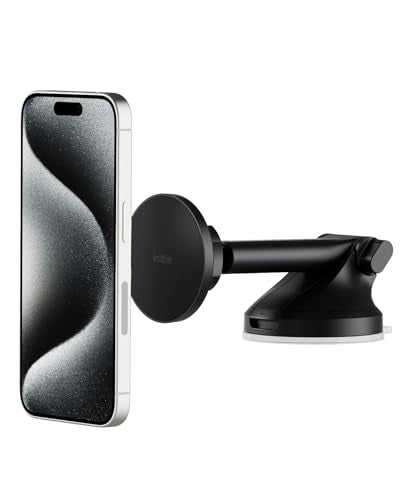 iOttie iTap 3 Magnetic Dash & Windshield Car Mount, Phone Holder with Suction Cup, Includes Magnetic Ring Adapter, Compatible with iPhone 12-17, Samsung Galaxy, Google Pixel, and MagSafe Phones - style: Dash Mount
