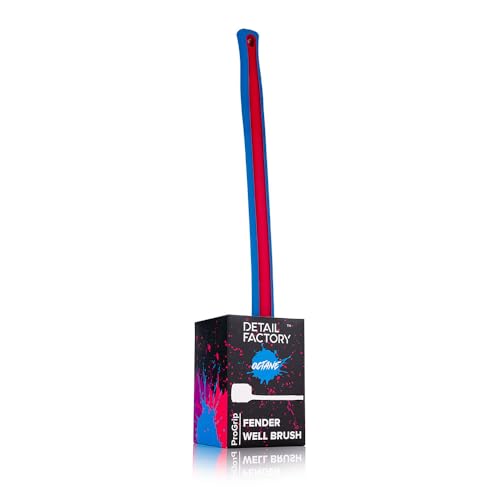 Detail Factory - Fender Well Brush - Ergonomic ProGrip Handle, Stiff Synthetic Bristles, Ergonomic Design, Clean Your Wheel Wells with Ease - Octane Underglow - color: Underglow