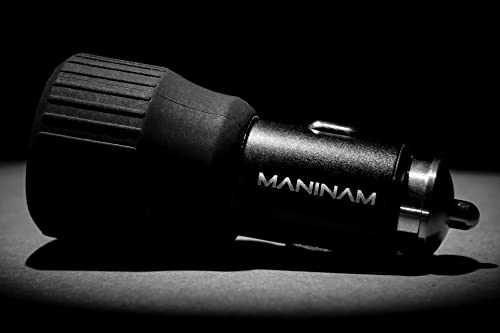 MANINAM All-Metal 73W Super Fast USB-C Car Charger M113 – PPS PD 3.0 Dual-Port Fast Charger 55W+18W for Samsung S24 S23 S22 Note 10 Plus iPhone 15 14 MacBook Laptop – No Cable, US Brand Warranty