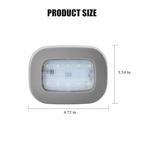 Car Interior Ceiling Roof Lights, 10LED Magnetic USB Rechargeable Vehicle Dome Lamp, Wireless Battery Powered Automotive Roof Lights, Universal for SUV Caravan Truck (Gray) - color: Gray