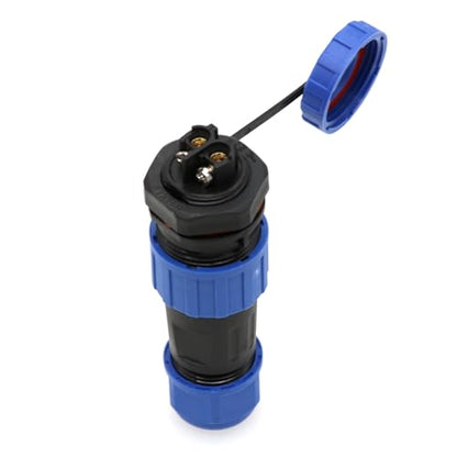 TY20 2-Pin 25A IP68 Waterproof Aviation Connector, Solder-Free Screw-Crimp, Rear Nut Panel Mount Male & Female Plug Socket - color: Back nut series, size: 2 Pin 25A