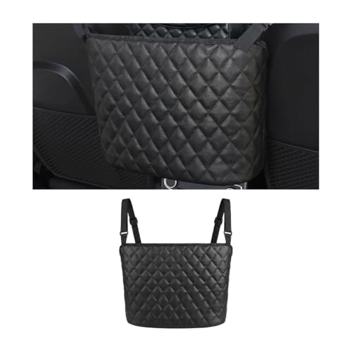 Car Purse Holder Between Seats, Leather Vehicle Front Seat Handbag Organizer Pocket, Automotive Interior Hanger Storage Pouch Holder, Universal for SUV Automobile Truck (No Pocket) - size: No Pocket