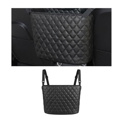 Car Purse Holder Between Seats, Leather Vehicle Front Seat Handbag Organizer Pocket, Automotive Interior Hanger Storage Pouch Holder, Universal for SUV Automobile Truck (No Pocket) - size: No Pocket