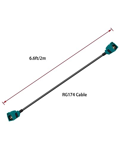 Fakra Z Female to Fakra Z Female RF Coax Cable RG174 2m for Car Stereo GPS Navigation - size: 6.6ft/2m