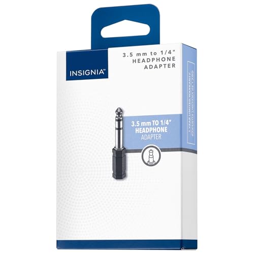 INSIGNIA Premium Audio Cables & Components – High-Fidelity Sound, Durable Materials, Compatible with Home Theater, Studio & Hi-Fi Systems (3.5mm to 1/4" Headphone Adapter, One Size) - color: 3.5mm to 1/4" Headphone Adapter, size: One Size