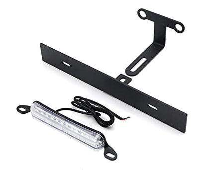 iJDMTOY Rear Spare Tire Mount License Plate Relocator Bracket w/ 12-SMD LED License Plate Light Compatible With Jeep 2007-2017 Wrangler JK