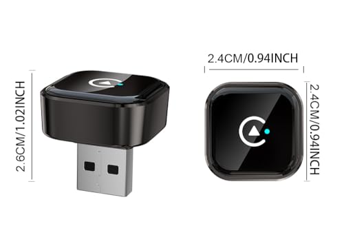 Generic Wireless CarPlay Adapter, 2-in-1 CarPlay & Android Auto Dongle, Compact Plug & Play Wireless Adapter with USB/USB-C Converter for CarPlay Vehicles