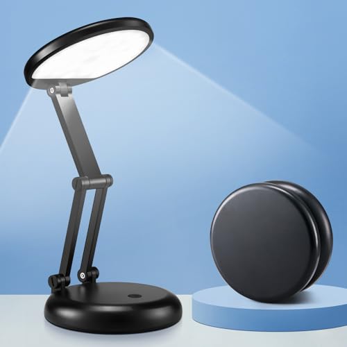 Desk Lamps for Home Office Rechargeable 3600mAh, Foldable+Portable Cordless Desk Light Small Table Lamp,Dimmable+9 Brightness Small Table Lamp Desk Light Table, LED Desk Lamps for Home Office - color: Black-Base