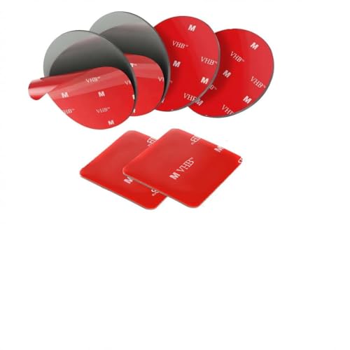 Double Sided Adhesive Pads,Car Mount Sticky Pad Replacement. Sticky Dash Cam Mounting Tape.Heavy Duty Tape Sticker for Dashboard &Daily Use.Waterproof,Heat-Resistant.Squares&Round,6PCS - style: Classic 6 pieces