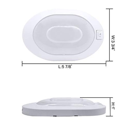 Facon 12V RV Ceiling Light with On&Off Switch, Oval Pancake Dome Light, RV Interior Light Fixture for RV Motorhomes Camper Caravan Trailer Boat