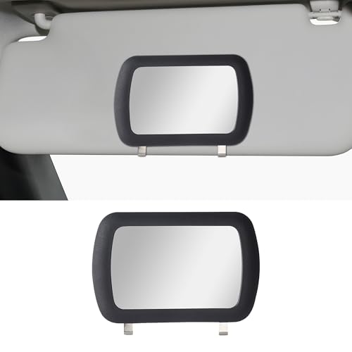 Car Sun Visor Vanity Mirror, Clip-on Automotive Makeup Sun-Shading, Vehicle Sun Visor Cosmetic Vanity Mirror for Women Girls, Universal Interior Car Accessories (Black) (Black)