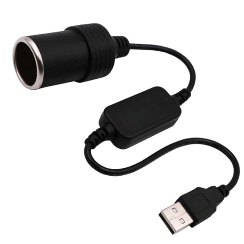 MGI SpeedWare USB to Car Cigarette Lighter Socket with Step-Up Converter Adapter Cable, USB-A 5V to 12V Female Plug-in, Max Power 8W