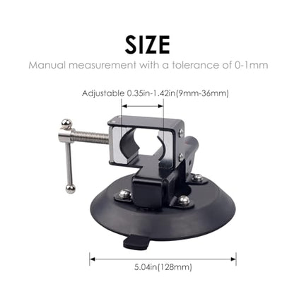 Update Suction Cup Pole Stand Universal Car Aluminum Alloy Flag Pole Bracket Black for Vehicle Off-Road ATV UTV Jeep Wrangler & House Outdoor