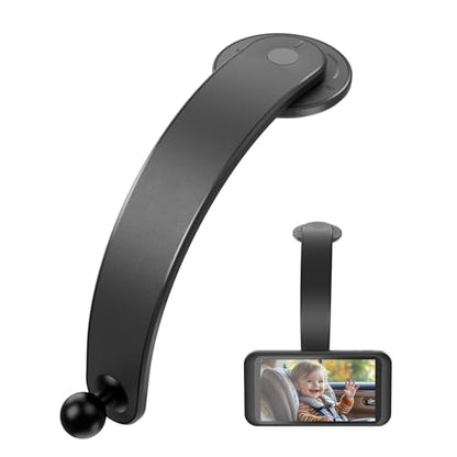 LUCKVIEW 17mm Ball Mount for Baby Car Camera - Adjustable Bendable Monitor Stand with Strong Adhesive Base, 360° Rotation, Fits Car Seat Monitor/Backup Camera/Dash Cam, Easy Install
