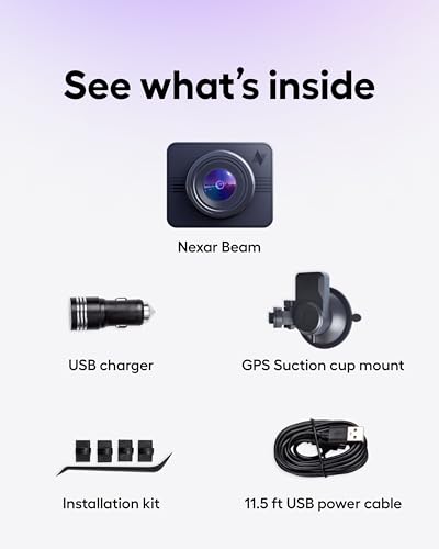 Nexar Beam GPS Dash Cam - Dash Camera for Cars with 32GB SD Card Included Unlimited Cloud Storage 24H Parking Mode Dash Cam for Cars. Wireless Car Camera with Nexar Classic App (Pack of 2) - size: 32 GB (Pack of 2)