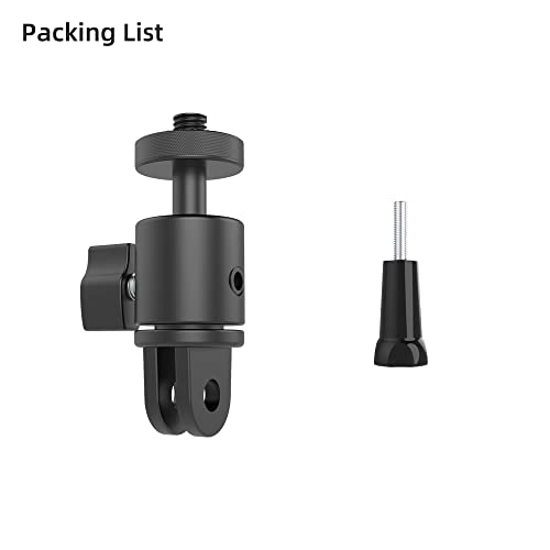 Aluminum 360 Degree Rotation Camera Mount, 1/4 Screw Adjustable Adapter Mount, Compatible with GoPro Hero 12/11/10/9/8/7, DJI, Sony, Xiaomi yi and Other Action Cameras - color: 1/4 Screw Adjustable Adapter Mount