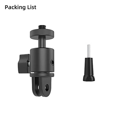 Aluminum 360 Degree Rotation Camera Mount, 1/4 Screw Adjustable Adapter Mount, Compatible with GoPro Hero 12/11/10/9/8/7, DJI, Sony, Xiaomi yi and Other Action Cameras - color: 1/4 Screw Adjustable Adapter Mount
