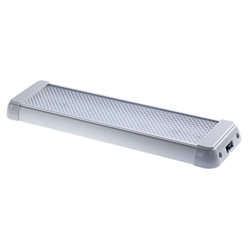 Raycharm RV Boat Interior LED Ceiling Light Fixture, 14.2" x 3.9" Aluminum Housing, 6000K Cool-White Large Spaces Illuminating, High-Output Low Ampere Draw, On/Off Rocker Switch, 12V-24V DC, 1-Pack - size: 14.2" x 3.9"