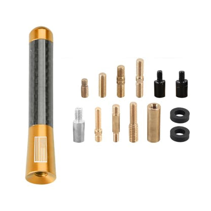 BESULEN 3.1 Inch Car Short Antenna, American Flag Design, Golden - color: Gold, size: 3.1 Inch