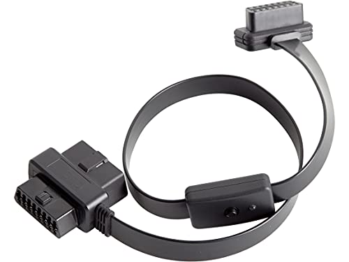 60cm 2ft OBD II OBD2 16 Pin Car Diagnostic Splitter Cord Female to Male/Female Extension Cable Adapter with Power Switch