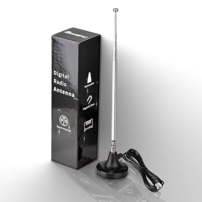 Bingfu Strong Magnetic Base FM Radio Antenna Telecopic for Pioneer Onkyo Yamaha Marantz Sherwood Indoor Digital HD FM Radio Bluetooth Home Stereo Receiver AV Audio Video Home Theater Tuner