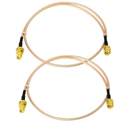 Yuslao WiFi Antenna Extension Cable 2ft 60cm RP-SMA Male to RP-SMA Female Low Loss RG316 Coax Cable (2-Pack) Compatible with WiFi Router USB Adapter Security IP Security Camera PCIE Network Card Modem - size: 2ft / 60cm (2-Pack)