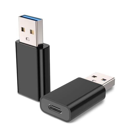 MOSWAG USB-C to USB Adapter, 5Gbps 3A, MagSafe, Phone, 2 Pack Black - color: Black, size: 2 pack
